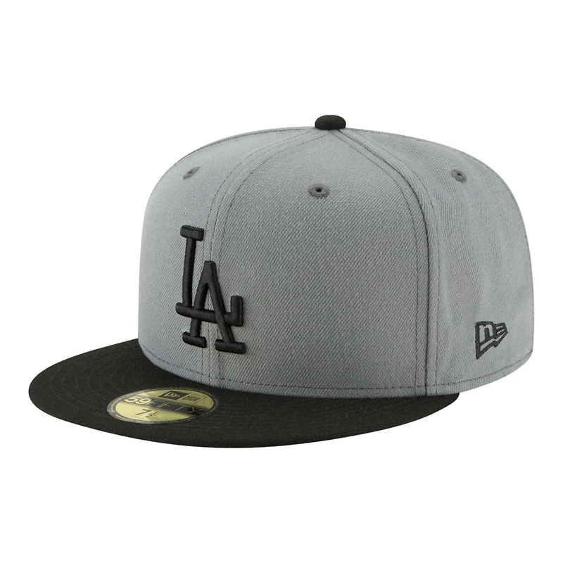 Los Angeles Dodgers Gray and Black Two Tone 2025 World Series Champions Patch Grey UV New Era 59FIFTY Fitted Hat