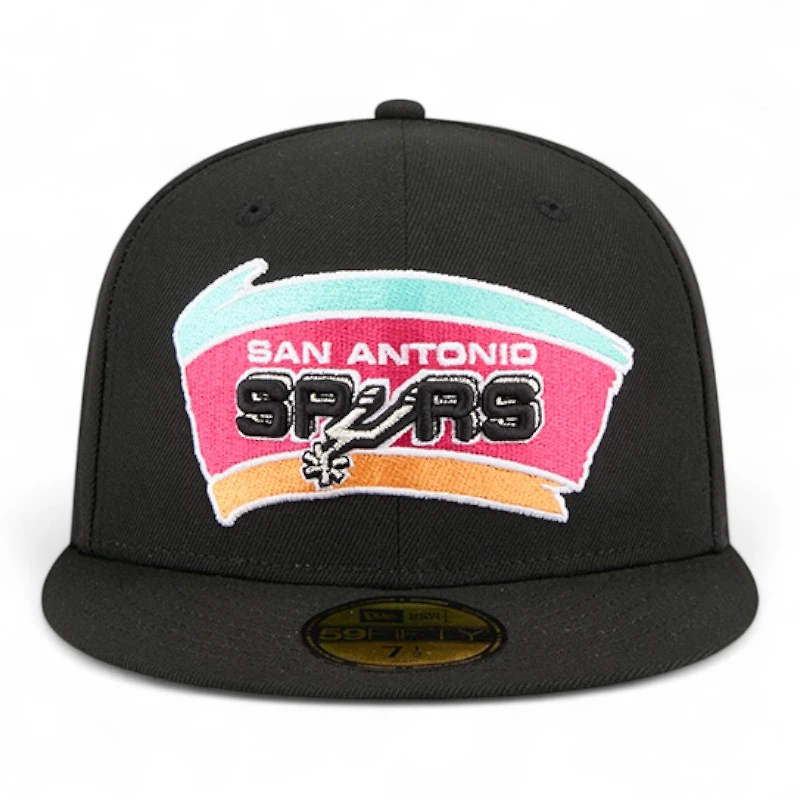 San Antonio Spurs Black 1981-2001 Hardwood Classics New Era 59FIFTY Fitted Hat
