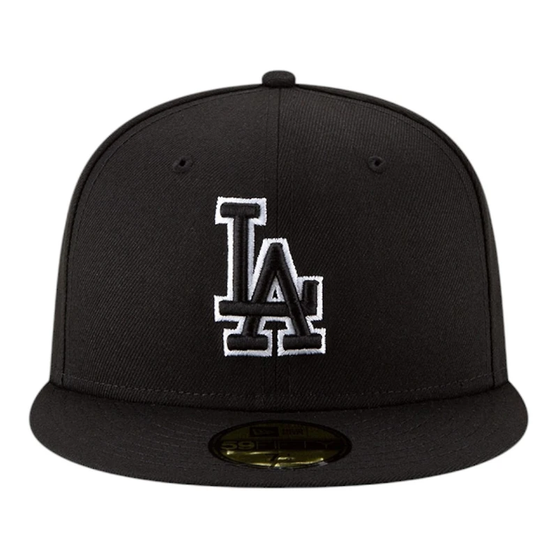 Los Angeles Dodgers Black & White Outline 2025 World Series Champions Patch Grey UV New Era 59FIFTY Fitted Hat