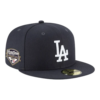 Los Angeles Dodgers Navy 2025 World Series Champions Patch Grey UV New Era 59FIFTY Fitted Hat