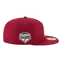 Los Angeles Dodgers Cardinal Red 2025 World Series Champions Patch Grey UV New Era 59FIFTY Fitted Hat