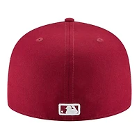 Los Angeles Dodgers Cardinal Red 2025 World Series Champions Patch Grey UV New Era 59FIFTY Fitted Hat