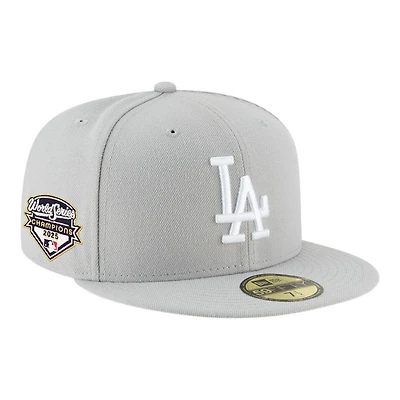 Los Angeles Dodgers Gray 2025 World Series Champions Patch Grey UV New Era 59FIFTY Fitted Hat
