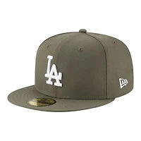 Los Angeles Dodgers Olive Green 2025 World Series Champions Patch Grey UV New Era 59FIFTY Fitted Hat