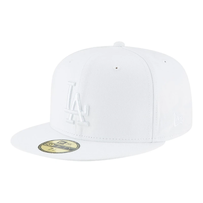 Los Angeles Dodgers All White 2025 World Series Champions Patch Grey UV New Era 59FIFTY Fitted Hat