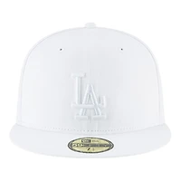 Los Angeles Dodgers All White 2025 World Series Champions Patch Grey UV New Era 59FIFTY Fitted Hat
