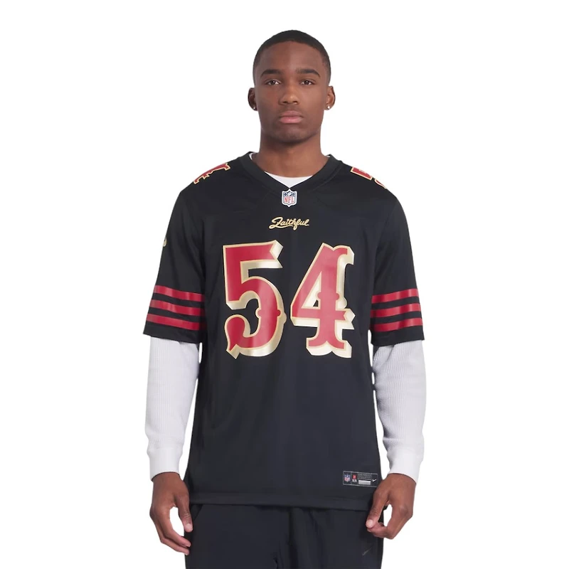 San Francisco 49ers Fred Warner Black 2025 Rivalries Collection Nike Game Jersey