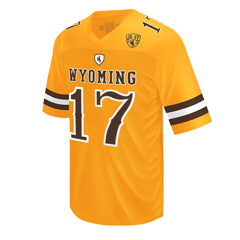 Wyoming Cowboys Josh Allen Gold #17 Retirement Patch Original Retro Brand NCAA College Jersey