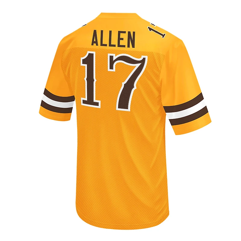Wyoming Cowboys Josh Allen Gold #17 Retirement Patch Original Retro Brand NCAA College Jersey