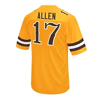 Wyoming Cowboys Josh Allen Gold #17 Retirement Patch Original Retro Brand NCAA College Jersey