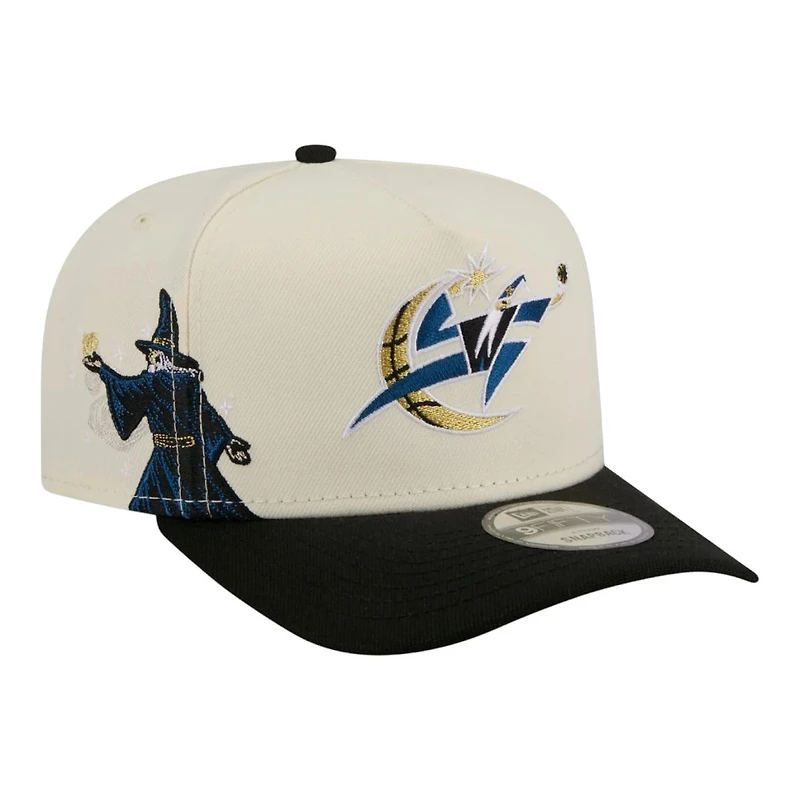 Washington Wizards Chrome and Black 2007-2011 Hardwood Classics New Era 9FIFTY A-Frame Snapback Hat