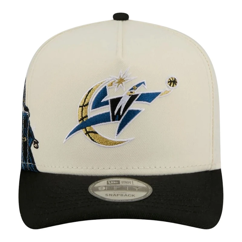 Washington Wizards Chrome and Black 2007-2011 Hardwood Classics New Era 9FIFTY A-Frame Snapback Hat