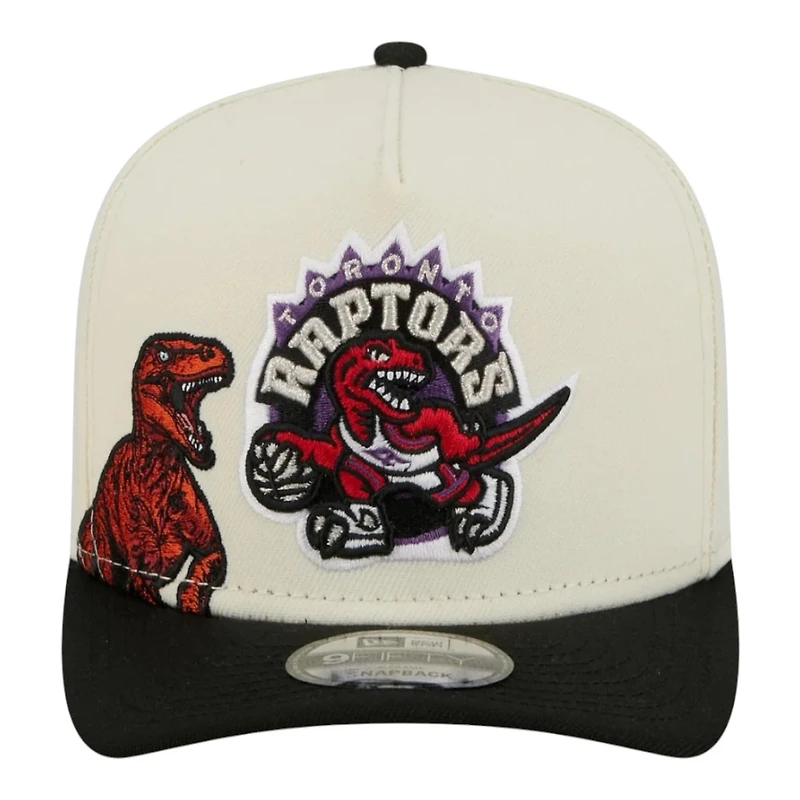 Toronto Raptors Chrome and Black 1995-2007 Hardwood Classics New Era 9FIFTY A-Frame Snapback Hat