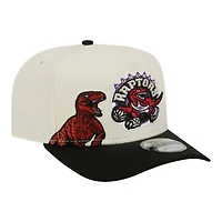 Toronto Raptors Chrome and Black 1995-2007 Hardwood Classics New Era 9FIFTY A-Frame Snapback Hat
