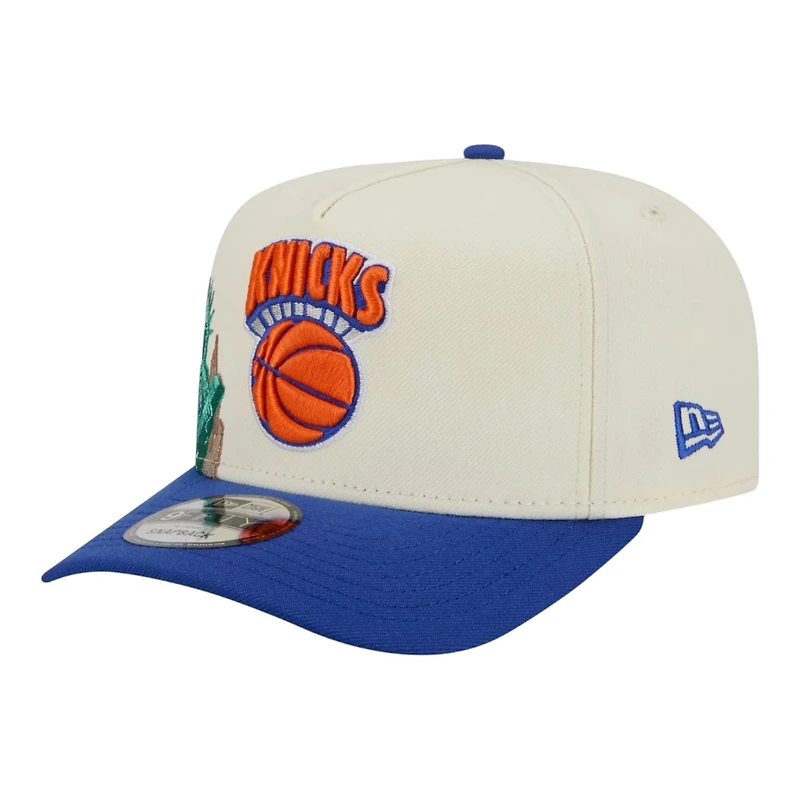 New York Knicks Chrome and Royal Blue 1945-1963 Hardwood Classics New Era 9FIFTY A-Frame Snapback Hat