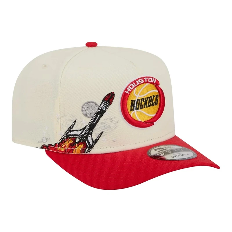 Houston Rockets Chrome and Red 1972-1994 Hardwood Classics New Era 9FIFTY A-Frame Snapback Hat