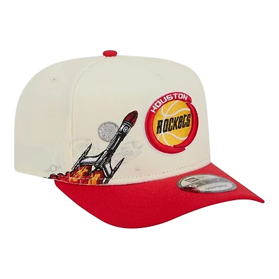 Houston Rockets Chrome and Red 1972-1994 Hardwood Classics New Era 9FIFTY A-Frame Snapback Hat