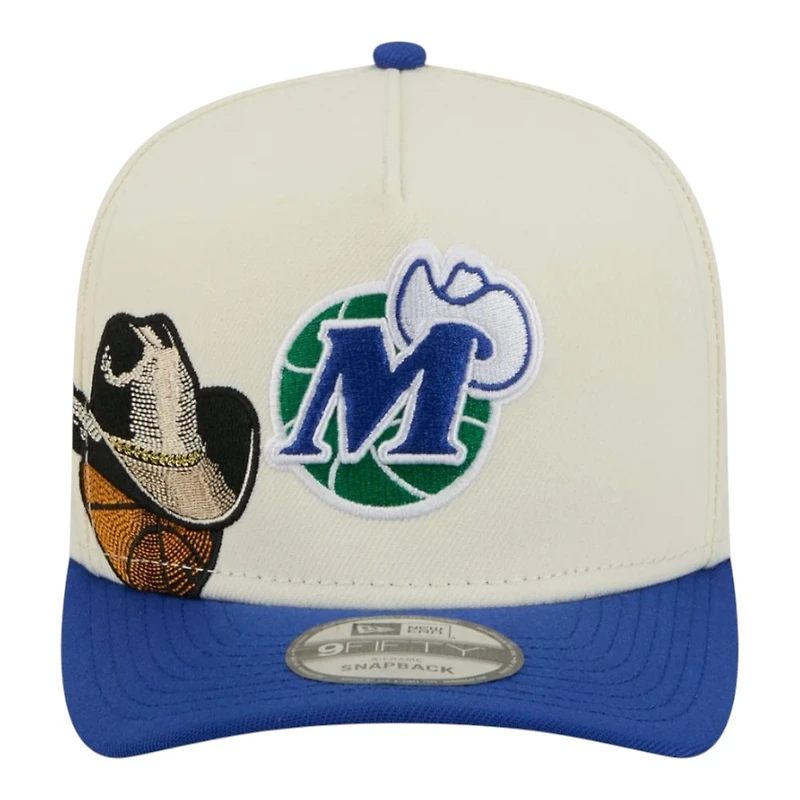 Dallas Mavericks Chrome and Royal Blue 1970-2000 Hardwood Classics New Era 9FIFTY A-Frame Snapback Hat