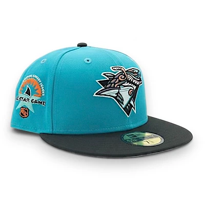 San Jose Sharks Teal and Black 1997 All Star Patch Gray UV New Era 59FIFTY Fitted Hat