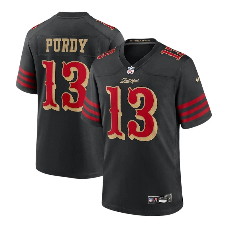 San Francisco 49ers Brock Purdy Black 2025 Rivalries Collection Nike Game Jersey