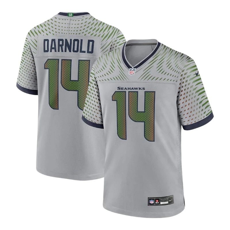 Seattle Seahawks Sam Darnold Wolf Gray 2025 Rivalries Collection Black Nike Game Jersey