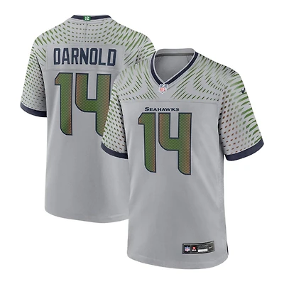 Seattle Seahawks Sam Darnold Wolf Gray 2025 Rivalries Collection Black Nike Game Jersey