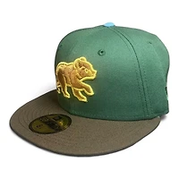 Chicago Cubs Cilantro Green and Walnut Be Alert Patch Sky Blue UV New Era 59FIFTY Fitted Hat