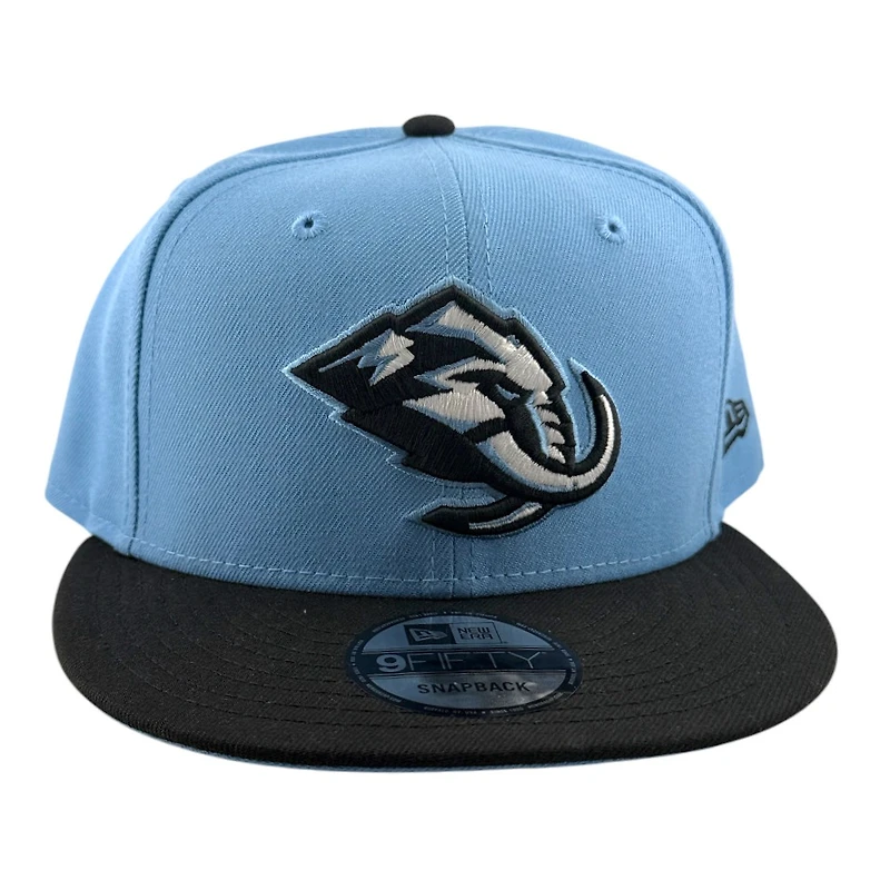 Utah Mammoth Mountain Blue and Black Primary Logo New Era 9FIFTY Snapback Hat