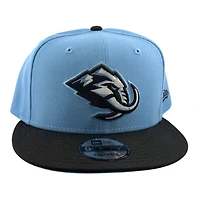Utah Mammoth Mountain Blue and Black Primary Logo New Era 9FIFTY Snapback Hat