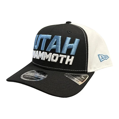 Utah Mammoth Black and White Wordmark Logo New Era 9SEVENTY Adjustable Hat