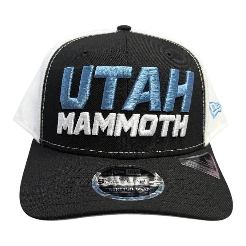 Utah Mammoth Black and White Wordmark Logo New Era 9SEVENTY Adjustable Hat