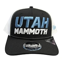 Utah Mammoth Black and White Wordmark Logo New Era 9SEVENTY Adjustable Hat
