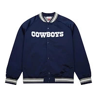 Dallas Cowboys Navy Mitchell & Ness Lightweight Satin Raglan Full-Snap Jacket