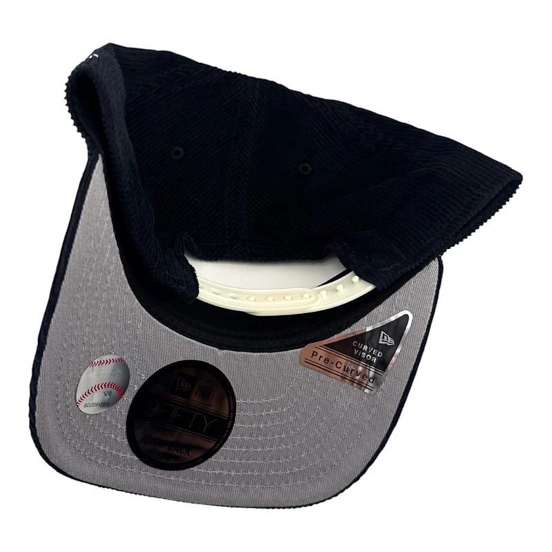 Los Angeles Dodgers Navy Corduroy 2024 WS Patch Grey UV New Era 9FIFTY A-Frame Snapback Hat