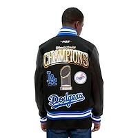 Los Angeles Dodgers Black 2025 World Series Pro Standard Rib Wool Varsity Jacket