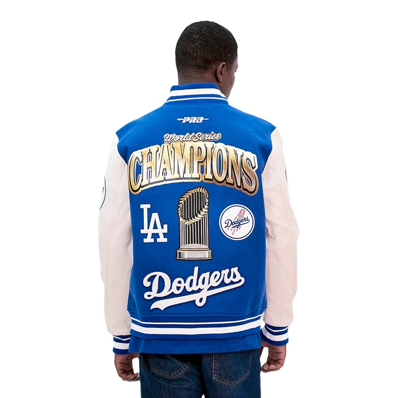 Los Angeles Dodgers Royal Blue 2025 World Series Pro Standard Rib Wool Varsity Jacket