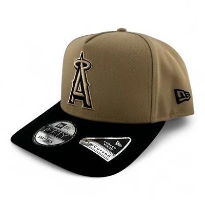 Anaheim Angels Khaki and Black Basic "Halos Collection" Black UV 9FIFTY A-Frame Snapback Hat