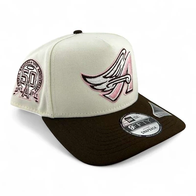 Anaheim Angels Chrome and Brown "Halos Collection" 50th Anniversary Patch Pink UV 9FIFTY A-Frame Snapback Hat