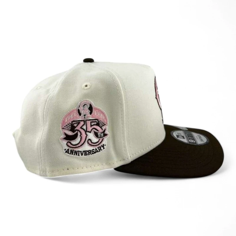California Angels Chrome and Brown "Halos Collection" 35th Anniversary Patch Pink UV 9FIFTY A-Frame Snapback Hat