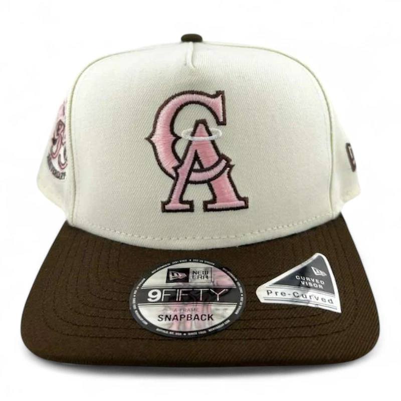 California Angels Chrome and Brown "Halos Collection" 35th Anniversary Patch Pink UV 9FIFTY A-Frame Snapback Hat