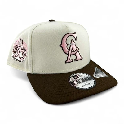 California Angels Chrome and Brown "Halos Collection" 35th Anniversary Patch Pink UV 9FIFTY A-Frame Snapback Hat