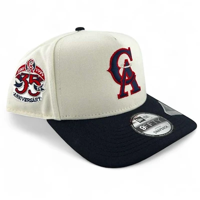 California Angels Chrome and Navy "Halos Collection" 35th Anniversary Patch Dark Gray UV 9FIFTY A-Frame Snapback Hat