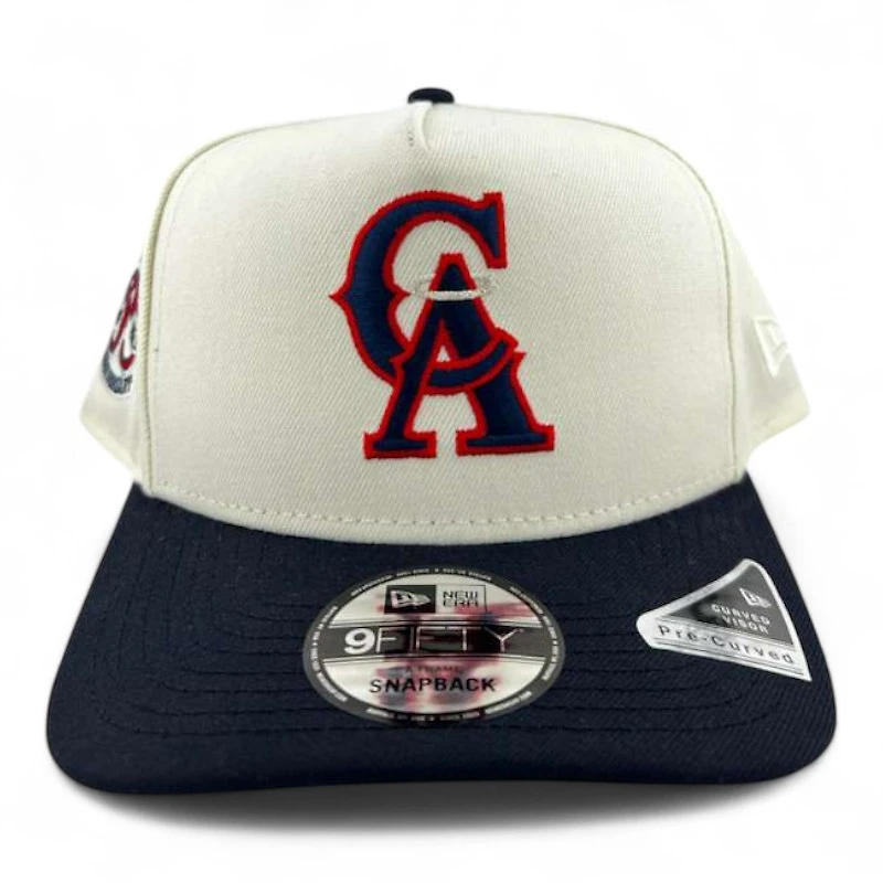 California Angels Chrome and Navy "Halos Collection" 35th Anniversary Patch Dark Gray UV 9FIFTY A-Frame Snapback Hat