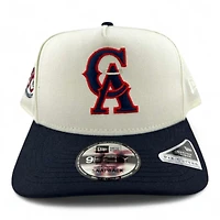 California Angels Chrome and Navy "Halos Collection" 35th Anniversary Patch Dark Gray UV 9FIFTY A-Frame Snapback Hat