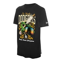 Los Angeles Dodgers Black 2025 World Series Champions Champagne New Era T-Shirt
