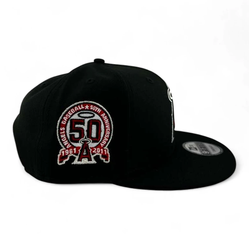 Anaheim Angels Black "Halos Collection" 50th Anniversary Patch 9FIFTY Snapback