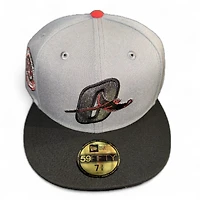 Orlando Rays Gray and Black Southern League Patch Scarlet UV MiLB New Era 59FIFTY Fitted Hat