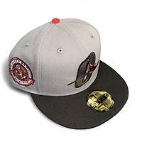 Orlando Rays Gray and Black Southern League Patch Scarlet UV MiLB New Era 59FIFTY Fitted Hat