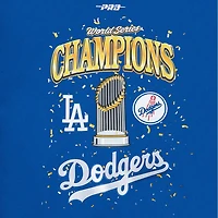 Los Angeles Dodgers Royal Blue 2025 World Series Drop Shoulder Pullover Hoodie