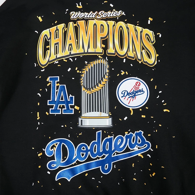 Los Angeles Dodgers Black 2025 World Series Drop Shoulder Pullover Hoodie